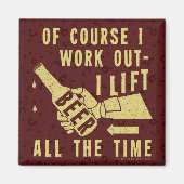 ビールおもしろいはブラウンの強い泡でユーモアを解く マグネット (正面)