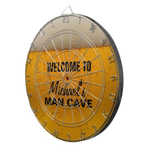 ビールおもしろいをテーマにした「男の洞窟」ダーツボード ダーツボード (正面右)