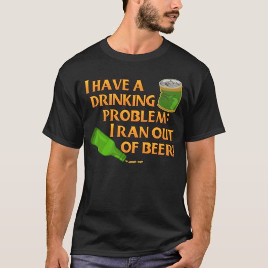 ビールおもしろいを飲む Tシャツ (正面)