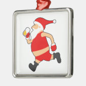 ビールおもしろいサンタ メタルオーナメント (左)