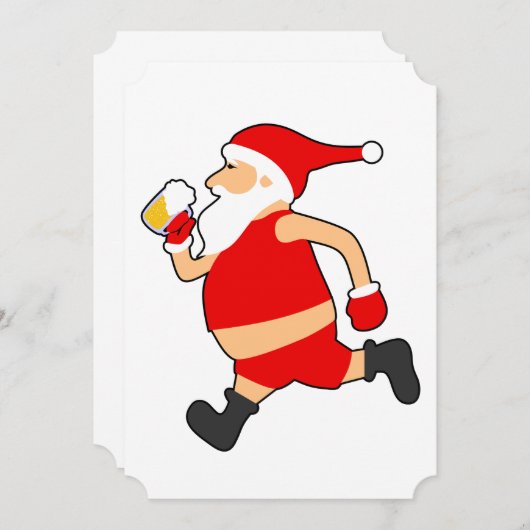 ビールおもしろいサンタ 招待状 (正面/裏面)