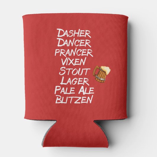 ビールおもしろいトナカイの名前クリスマス 缶クーラー (裏面)