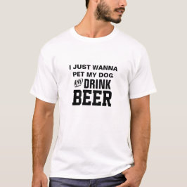 ビールおもしろいドッグパパグラフィックティー、ビール飲む Tシャツ