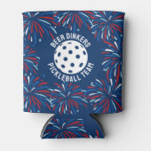 ビールおもしろいドリンカー愛国ピックボールパーティーチーム 缶クーラー (正面)