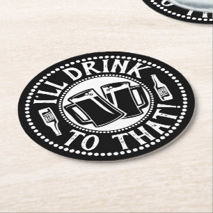 ビールおもしろいパーティー  お酒を飲む ラウンドペーパーコースター