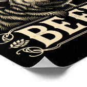 ビールおもしろいヴィンテージデザインクマと鹿〔雄ジカの〕枝角F ポスター (角)