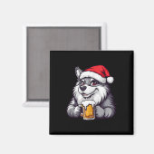 ビールおもしろい付きクリスマスオオカミ漫画 マグネット (正面/裏面)