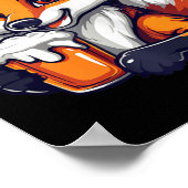 ビールおもしろい付きクリスマスキツネ漫画 ポスター (角)