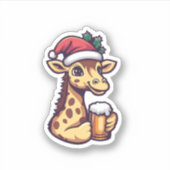 ビールおもしろい付きクリスマスキリン漫画 シール (正面)