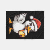 ビールおもしろい付きクリスマスグース漫画 フリースブランケット (正面(横))