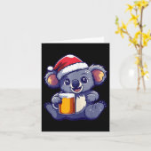 ビールおもしろい付きクリスマスコアラ漫画 カード (黄色い花)
