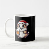 ビールおもしろい付きクリスマスハムスター漫画 コーヒーマグカップ (左)