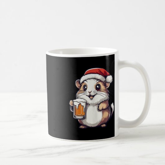 ビールおもしろい付きクリスマスハムスター漫画 コーヒーマグカップ (右)
