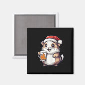 ビールおもしろい付きクリスマスハムスター漫画 マグネット (正面/裏面)