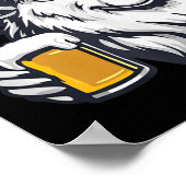 ビールおもしろい付きクリスマスヤギ漫画 ポスター (角)