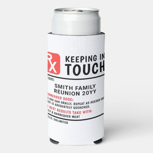 ビールおもしろい処方家族懇親会カスタム文字 スリム缶クーラー (Seltzer裏面)