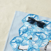 ビールおもしろい好きのビールと氷 ビーチタオル (インサイチュ)