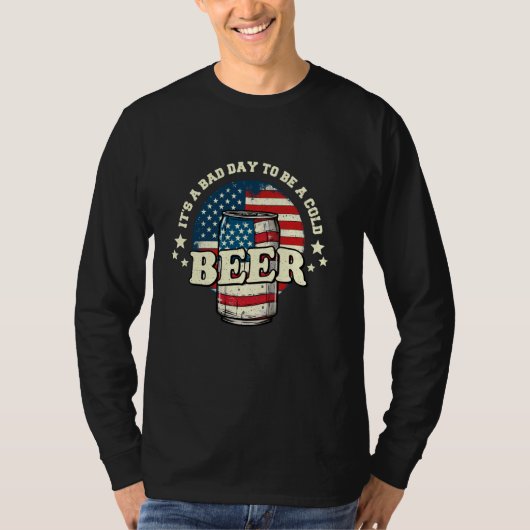 ビールおもしろい好き冷たいビールになるには悪い日4 Tシャツ (正面)