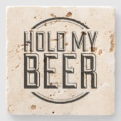 ビールおもしろい引用文がビールを持つ ストーンコースター (正面)