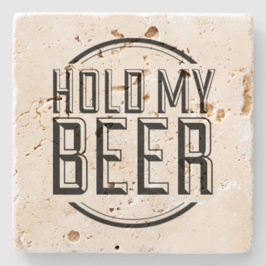 ビールおもしろい引用文がビールを持つ ストーンコースター (正面)