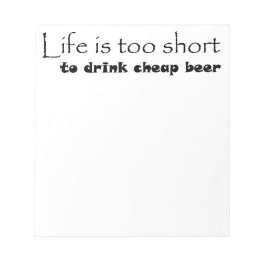 ビールおもしろい引用文ノートパッユニークドギフトアイディア ノートパッド (正面)