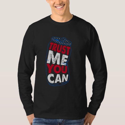 ビールおもしろい引用文信頼する私はあなたがUSAフラグカラー Tシャツ (正面)