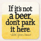 ビールおもしろい引用文 – お客様のことわざ スクエアペーパーコースター (正面)