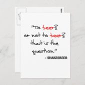 ビールおもしろい引用文 ポストカード (正面/裏面)