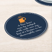 ビールおもしろい引用文 ラウンドペーパーコースター (アングル)