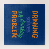 ビールおもしろい引用文:飲むと飲む問題が解決 ジグソーパズル (横)