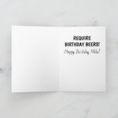 ビールおもしろい応援誕生日 カード (内部)