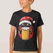 ビールおもしろい漫画付きクリスマスレディバグ Tシャツ (正面)