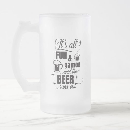 ビールおもしろい飲み言葉アート フロストグラスビールジョッキ (左)