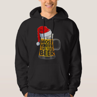 ビールおもしろい飲むクリスマスサンタクリスマス パーカ