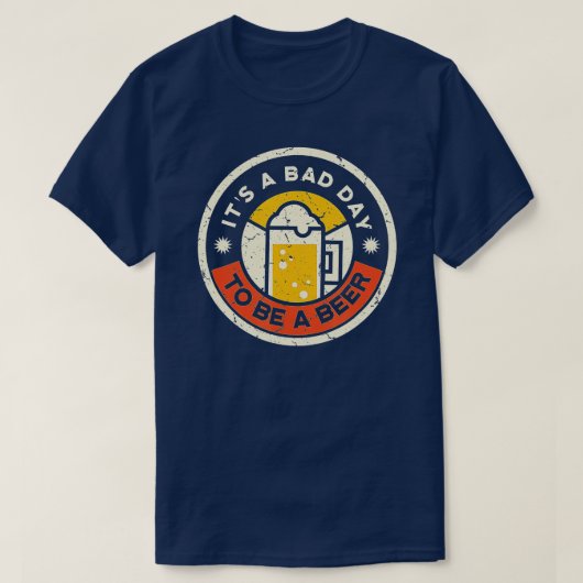 ビールおもしろい飲むビールは悪い Tシャツ (デザイン正面)