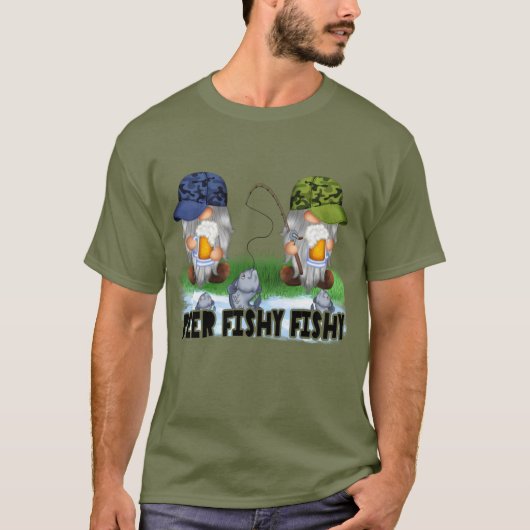 ビールおもしろい魚釣り格言メンズ Tシャツ (正面)