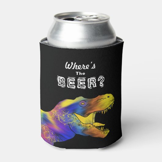 ビールおもしろいTレックス引用文 缶クーラー (缶正面)