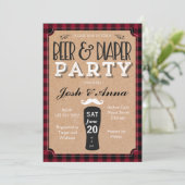 ビールおよびおむつのベビーシャワーの招待 招待状 (スタンド正面)