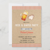 ビールおよびおむつの単語の招待 招待状 (正面)
