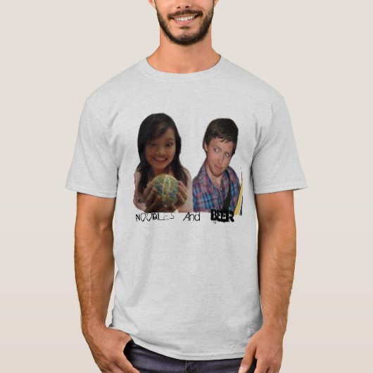 ビールおよびヌードル、 Tシャツ (正面)