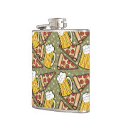 ビールおよびピザグラフィックパターン フラスク (左)