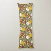 ビールおよびピザグラフィックパターン ボディピロー (裏面 (縦))