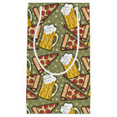 ビールおよびピザグラフィック スモールペーパーバッグ (正面)