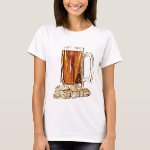 ビールおよびピーナツ Tシャツ