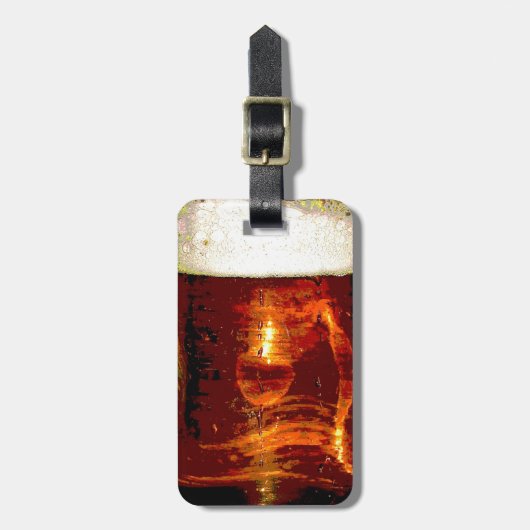 ビールおよび泡 ラゲッジタグ (正面縦)