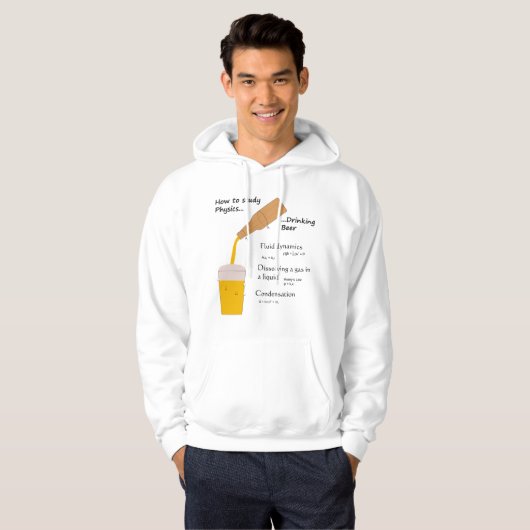 ビールおよび物理学のフード付きスウェットシャツ パーカ (正面フル)