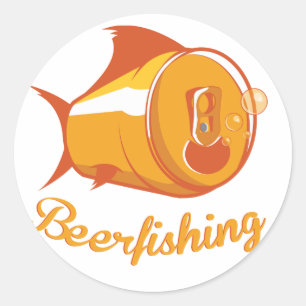 ビールおよび魚釣り ラウンドシール