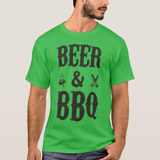 ビールおよびBBQ Tシャツ (正面)