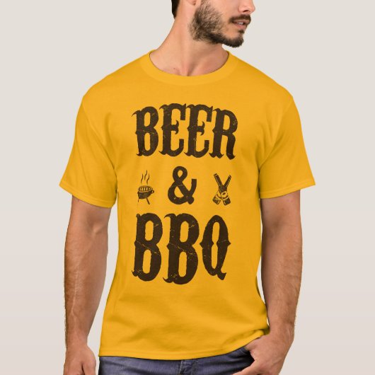 ビールおよびBBQ Tシャツ (正面)