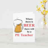 ビールがある場所 – PE先生 カード (黄色い花)